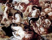 Auguste Leveque Bacchanalia oil on canvas